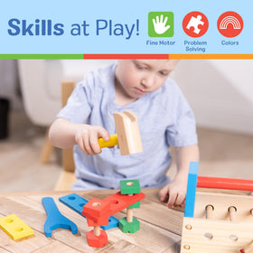 Melissa & Doug Take-Along Tool Kit bright colors engage sensory play.