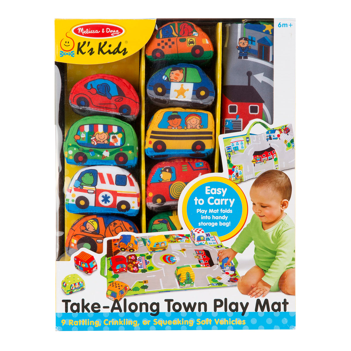 Melissa & Doug Take-Along Town Play Mat non-skid backing keeps mat in place.