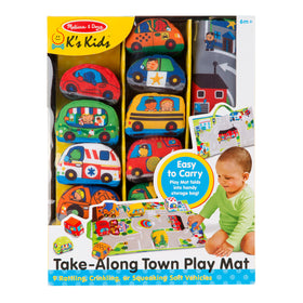 Melissa & Doug Take-Along Town Play Mat non-skid backing keeps mat in place.