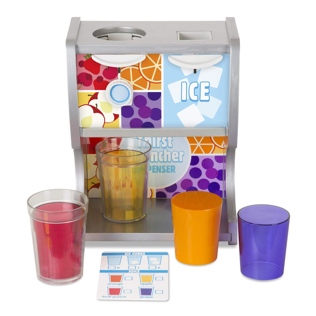 Melissa & Doug Thirst Quencher dispenser for pretend beverage pouring in play kitchen.