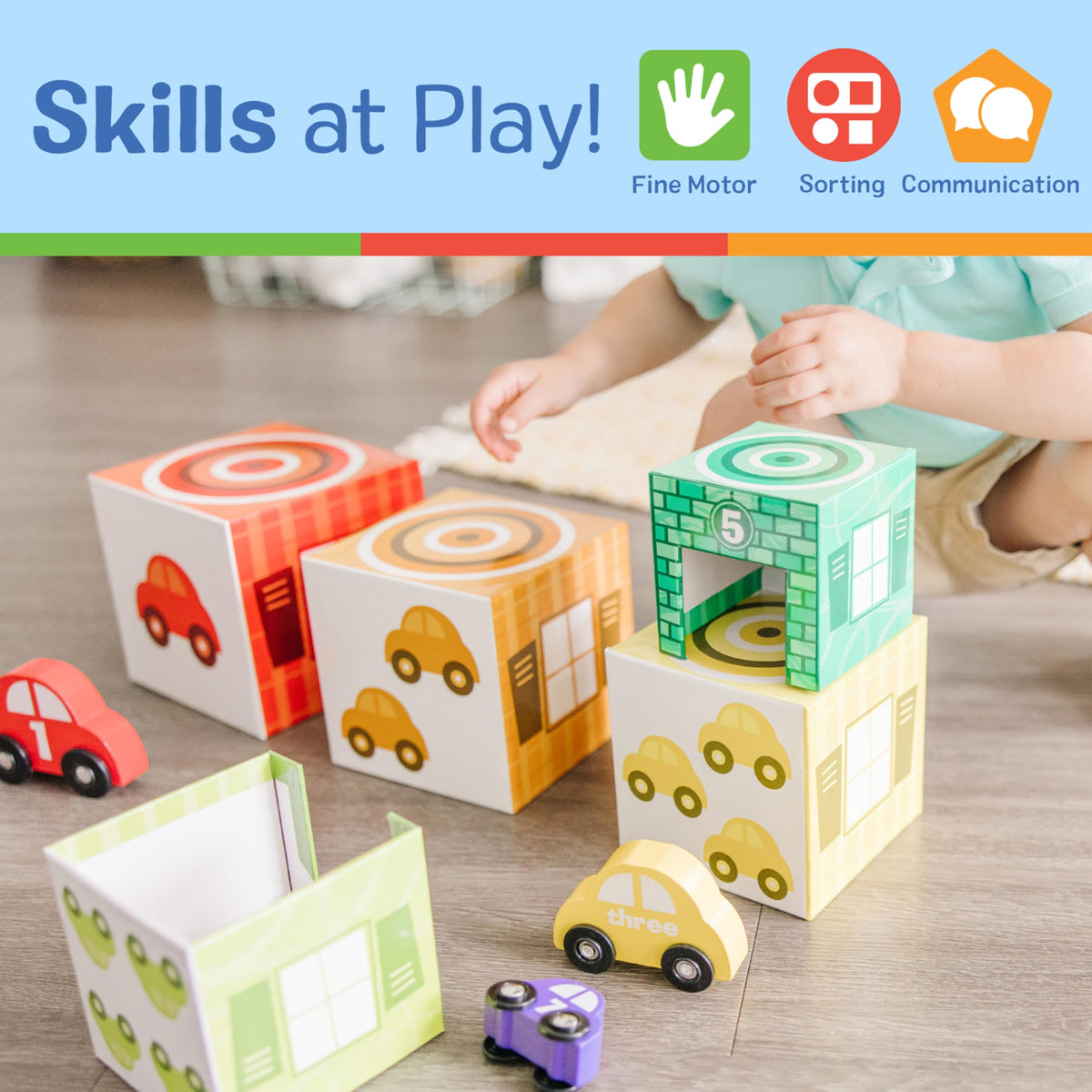 Town and tower setup for imaginative play by Melissa & Doug.
