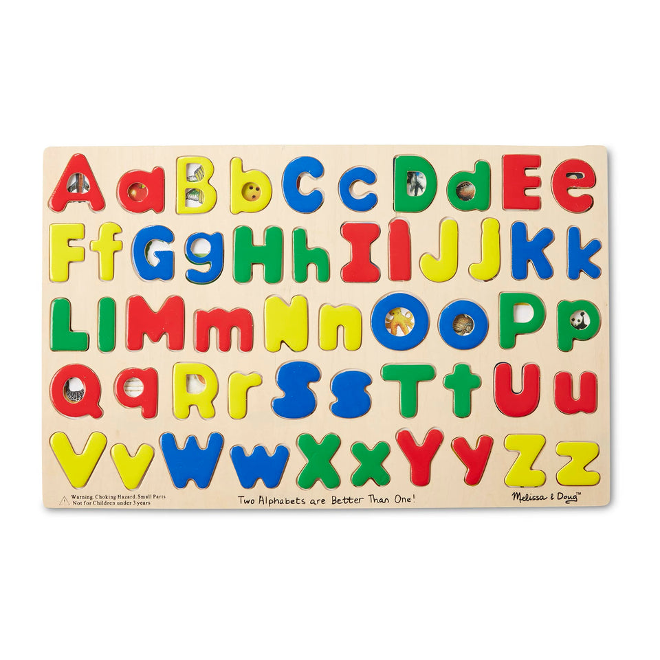 Melissa and Doug upper-lower case alphabet puzzle with bright letters for early reading