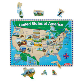 Melissa & Doug USA Map Puzzle assembled for hands-on geography practice.