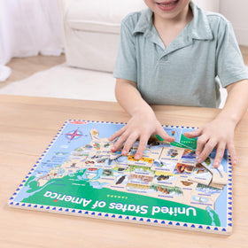Ideal for kids ages 5 to 8 using geography activity with Melissa & Doug.
