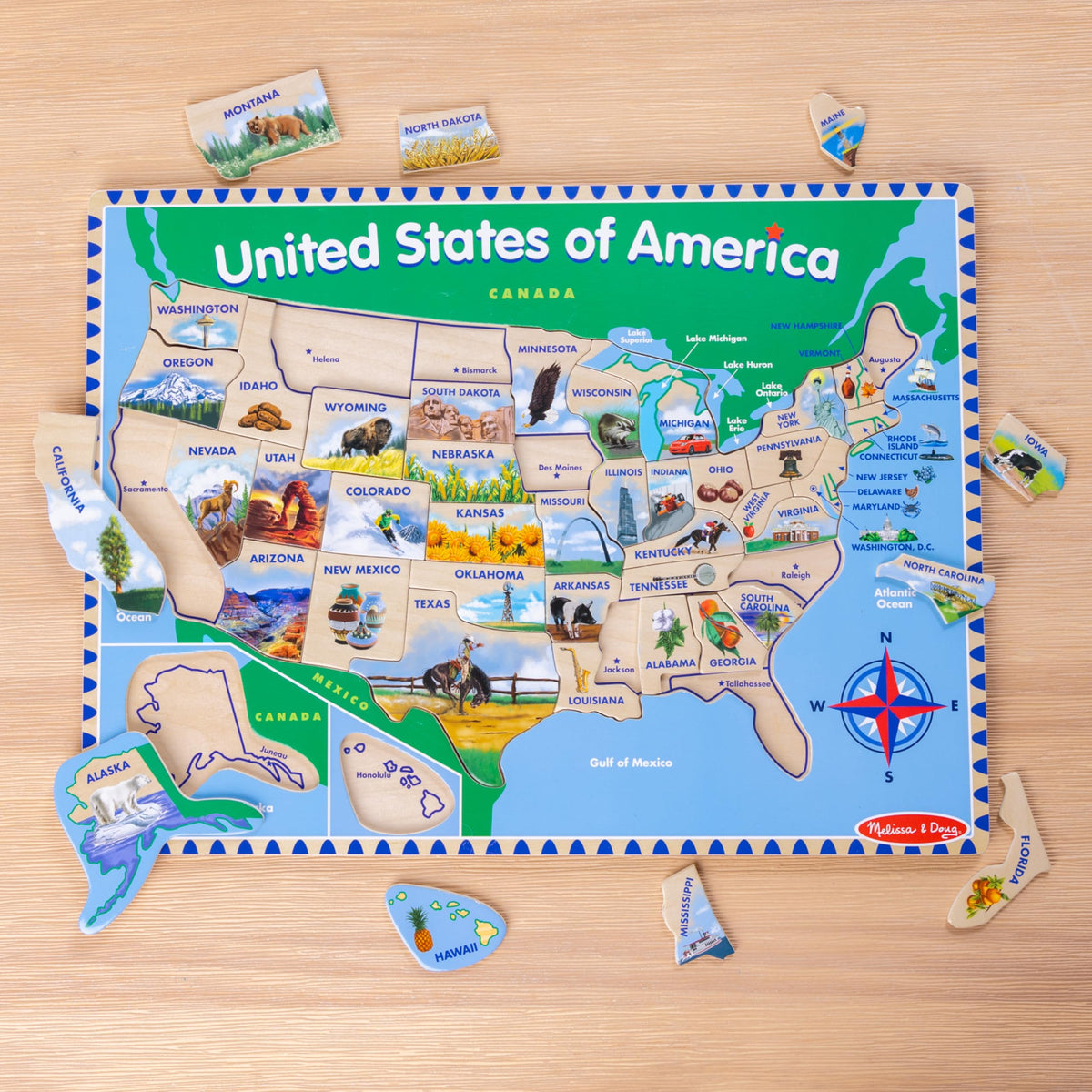 Unplugged geography activity from Melissa & Doug encouraging exploration.