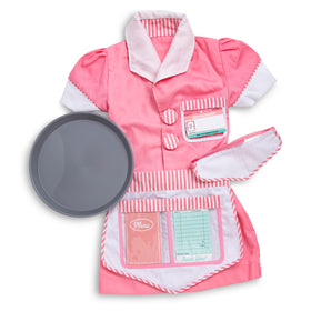 Melissa and Doug Waitress costume apron with pockets keeps menu and ticket handy
