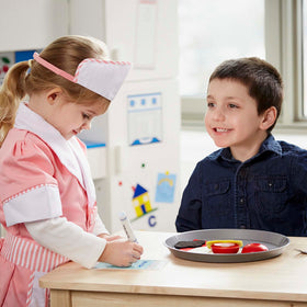 Melissa and Doug Waitress costume high-quality fabrics withstand frequent dress-up adventures