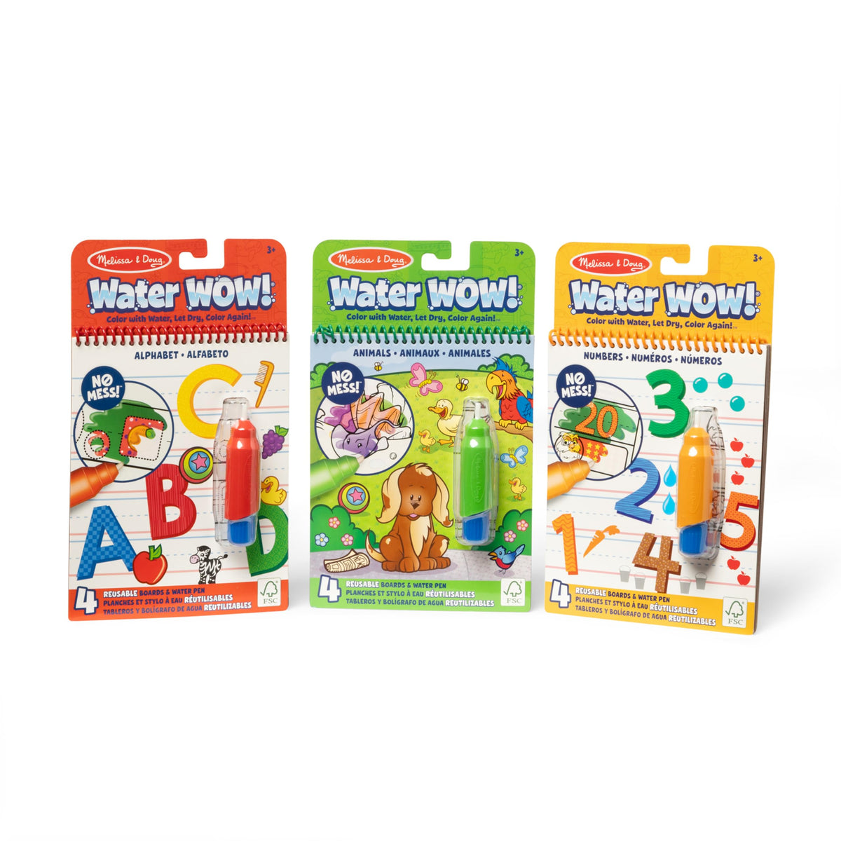 Melissa and Doug Water Wow Animals pad reveals colors with water for imaginative play