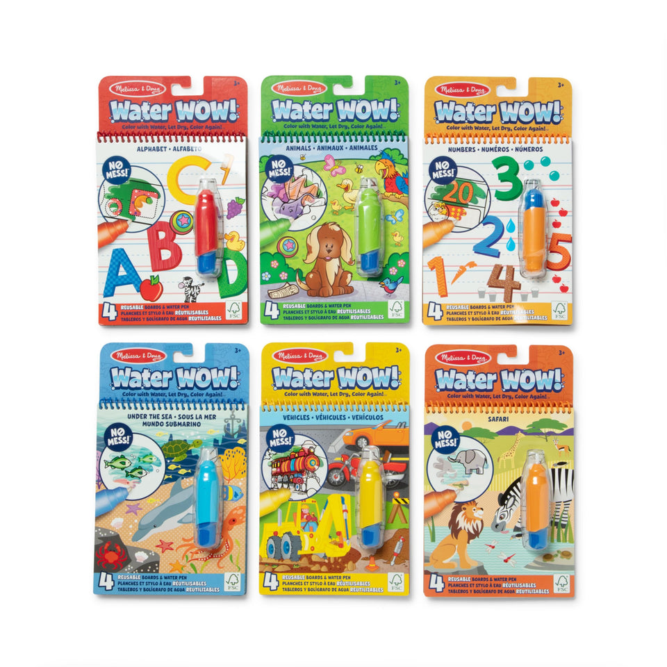 Melissa & Doug Water Wow! Animals pages reveal color with water for screen-free fun.
