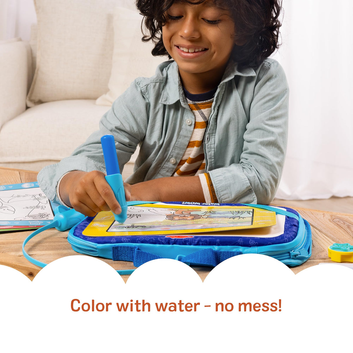 Reusable Water Wow cards with farm, safari, ocean scenes for play