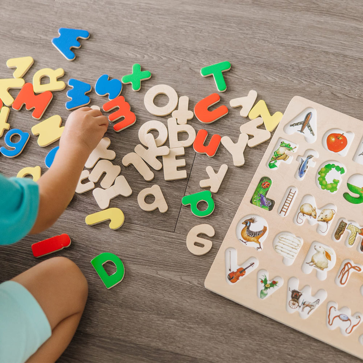 Melissa and Doug 18x12 wooden board shown for durable, screen-free learning