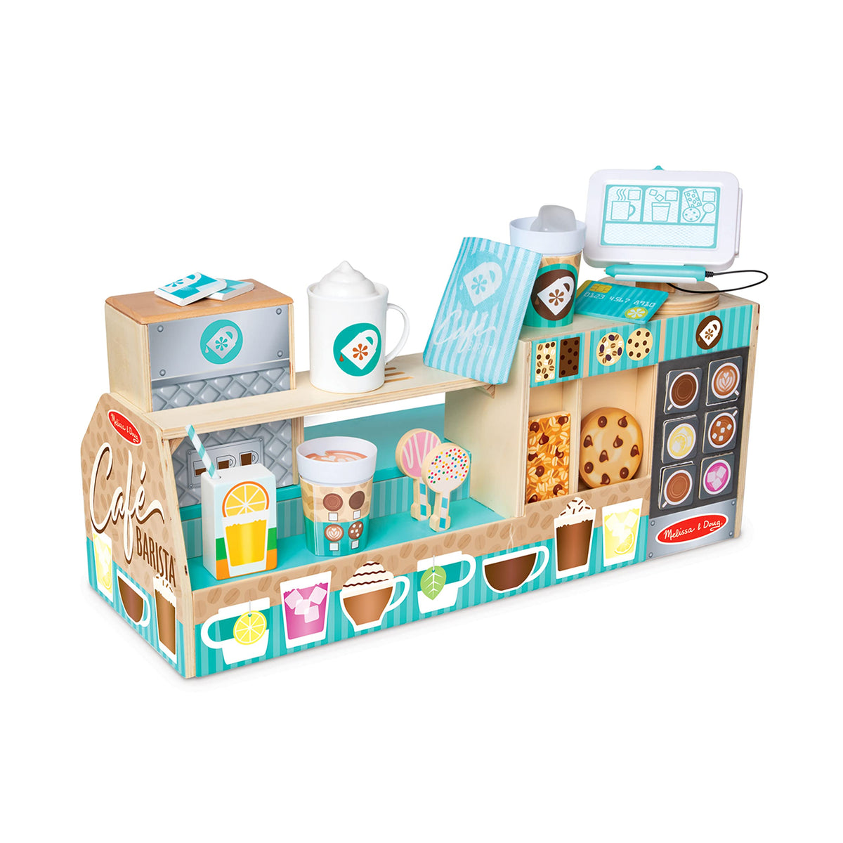 Melissa & Doug wooden cafe barista counter for imaginative play