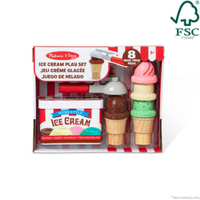 Melissa & Doug wooden cones are perfect for stacking and serving pretend ice cream.
