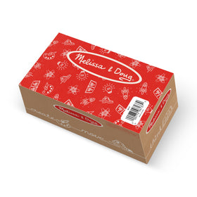 Melissa & Doug wooden farm train milk cans—tactile details invite sensory exploration.