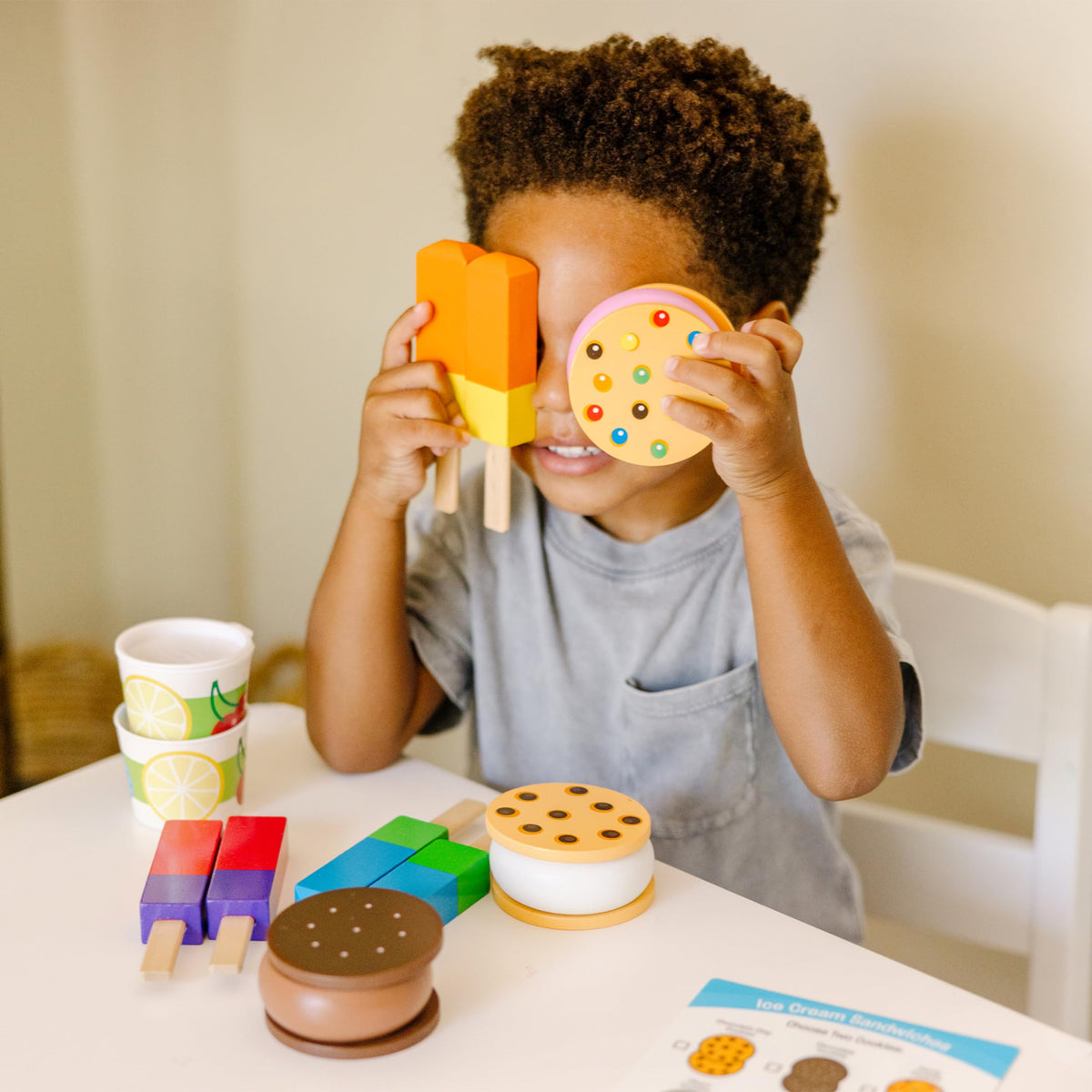 Melissa & Doug ice pop halves in bright colors encourage mix-and-match play.