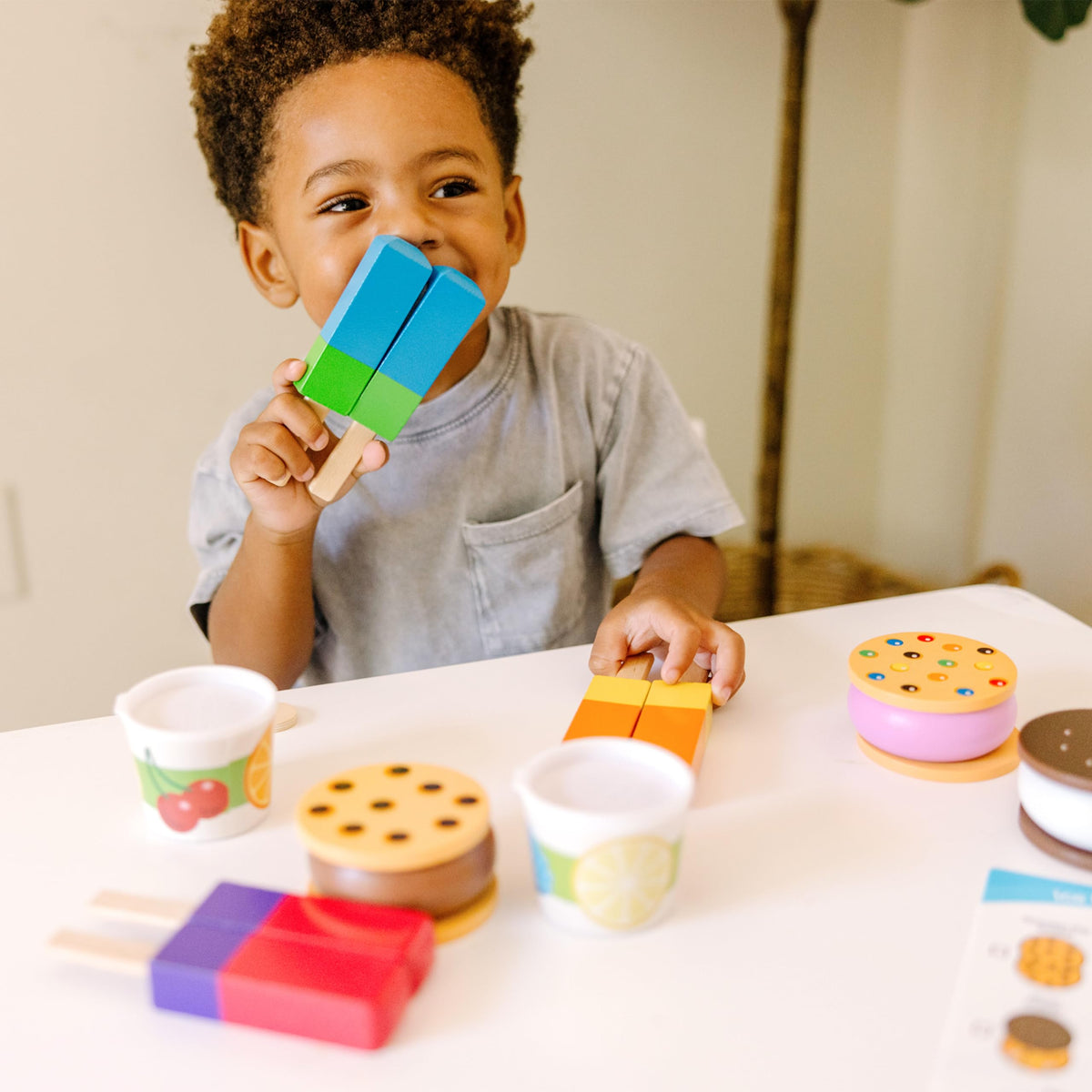Kids explore color and flavor combos while building fine motor skills.