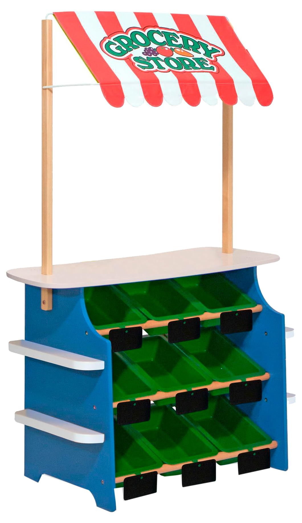 Melissa & Doug wooden grocery store and lemonade stand in action, encouraging imaginative, screen-free play.