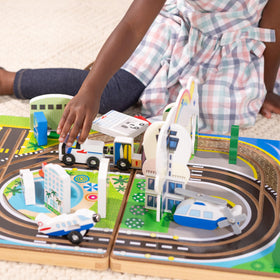 Melissa and Doug wooden helicopter sparks imaginative air rescue scenarios