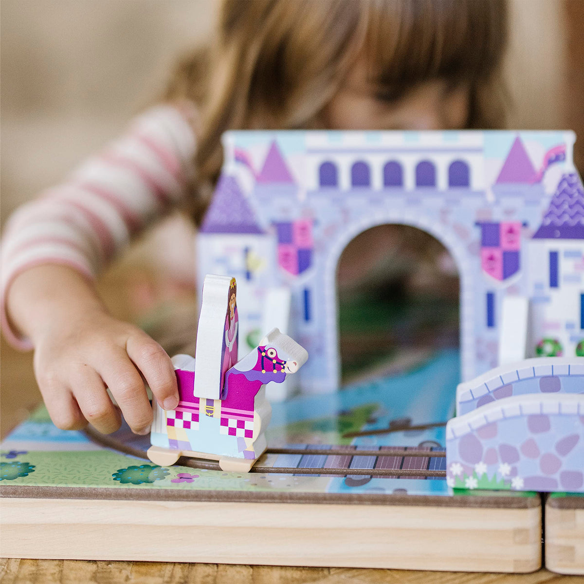 Melissa & Doug foldable storage case keeps pieces tidy and portable.