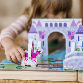 Melissa & Doug foldable storage case keeps pieces tidy and portable.