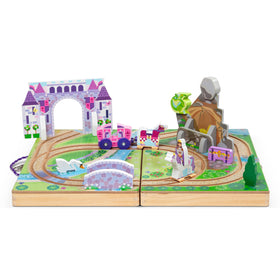 Melissa & Doug prince and princess figures enhance role-play scenes.