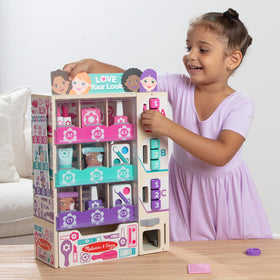 Melissa & Doug FSC-certified wooden kiosk demonstrates durable, eco-friendly pretend play