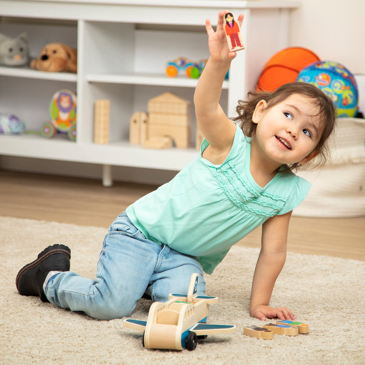 Melissa & Doug wooden pieces offer durable, tactile play for little hands.