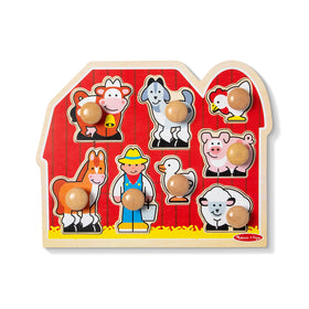 Whole wooden pieces and pegs, Melissa & Doug, durable toy for toddler play
