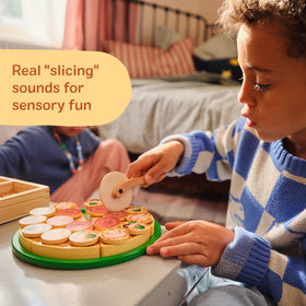 Melissa & Doug serving tray keeps play pieces organized during busy pretend meals