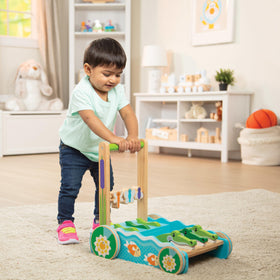 Melissa & Doug wooden push walker with easy-grip handle