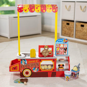Melissa and Doug wooden snack pieces stored in counter for tidy cleanup