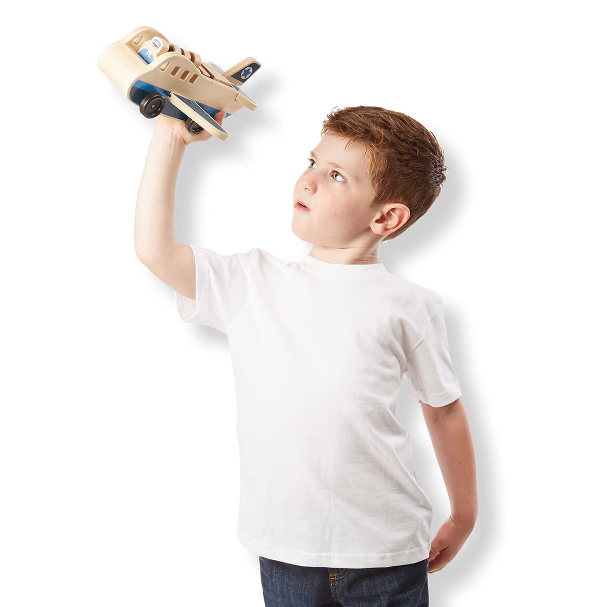 Melissa & Doug four suitcases promote sorting and sequencing during play.