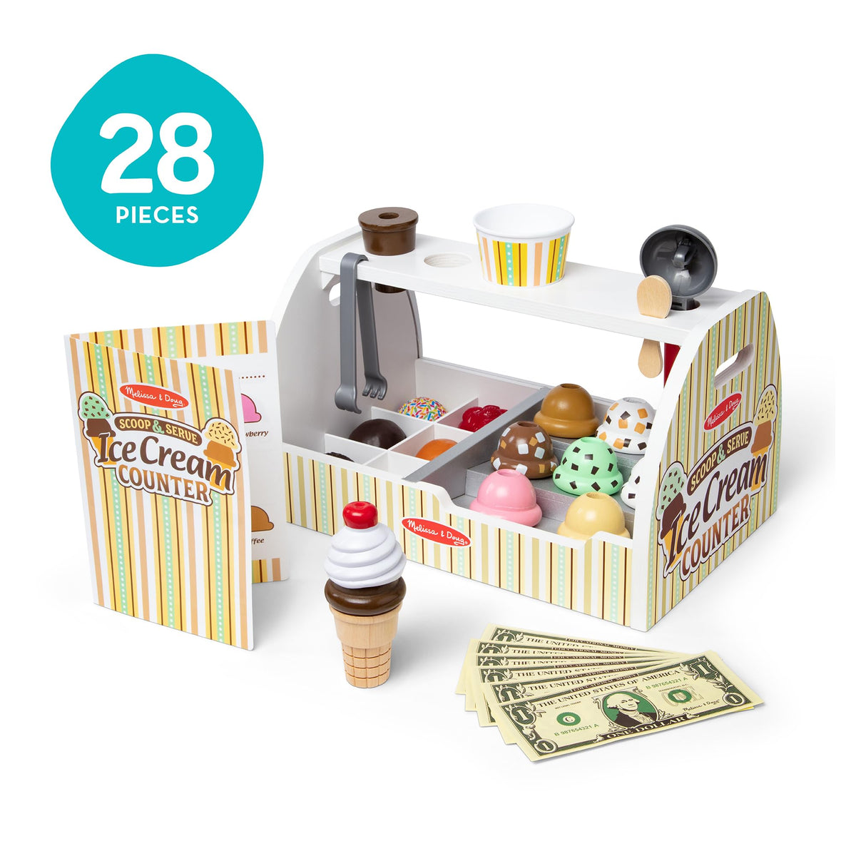 Melissa & Doug wooden toppings trays add tasty options for creative toppings.