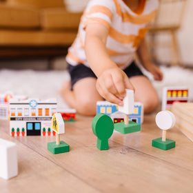 Melissa & Doug wooden town recycling center encourages eco-friendly storytelling.