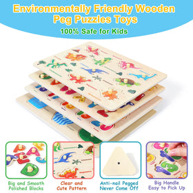 Melofaver peg puzzles dinosaurs engage imagination and cognitive skills