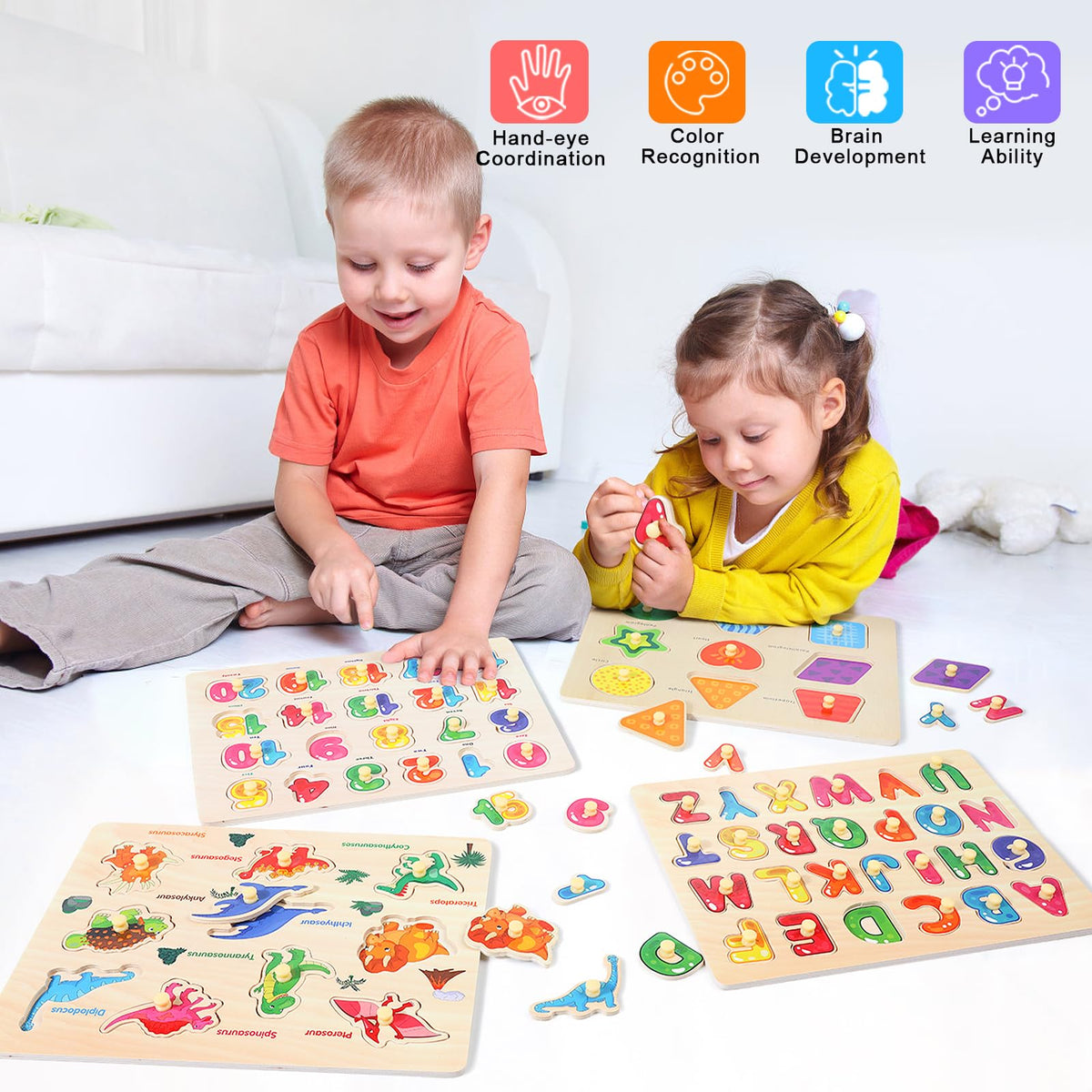 Melofaver peg puzzles ABC promote early literacy and alphabet familiarity