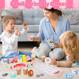 Melofaver play money and coins enable early math in pretend store setups.