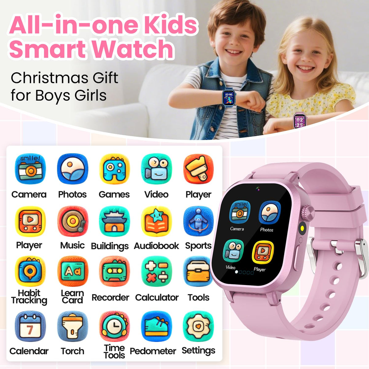 Melontti 39-games kids smartwatch for active play and learning on the go.