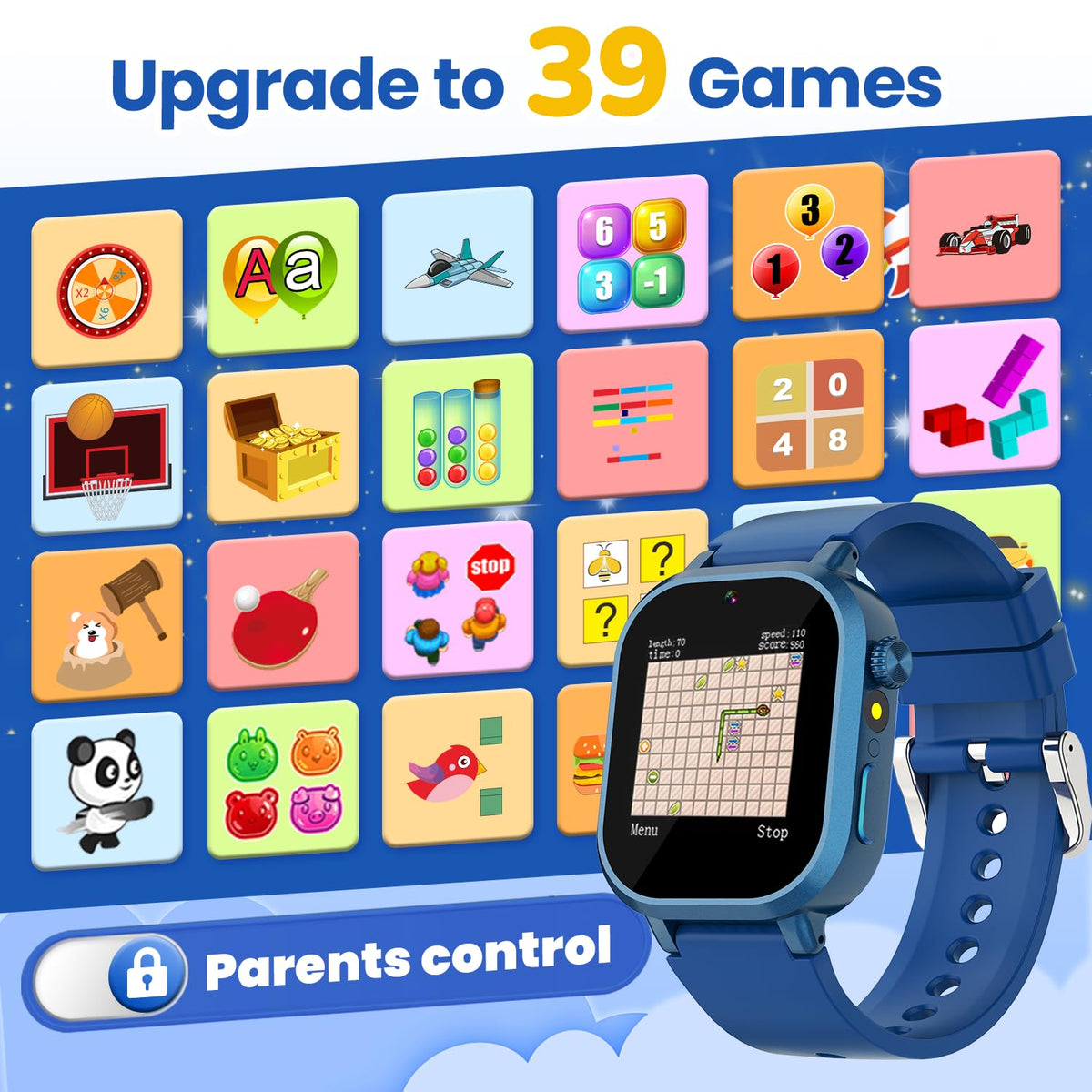 Melontti kids watch blue on wrist proves waterproof and splash-friendly during daily adventures
