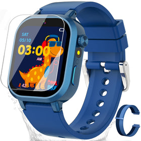 Melontti waterproof kids watch blue front view shows rugged durability for daily adventures