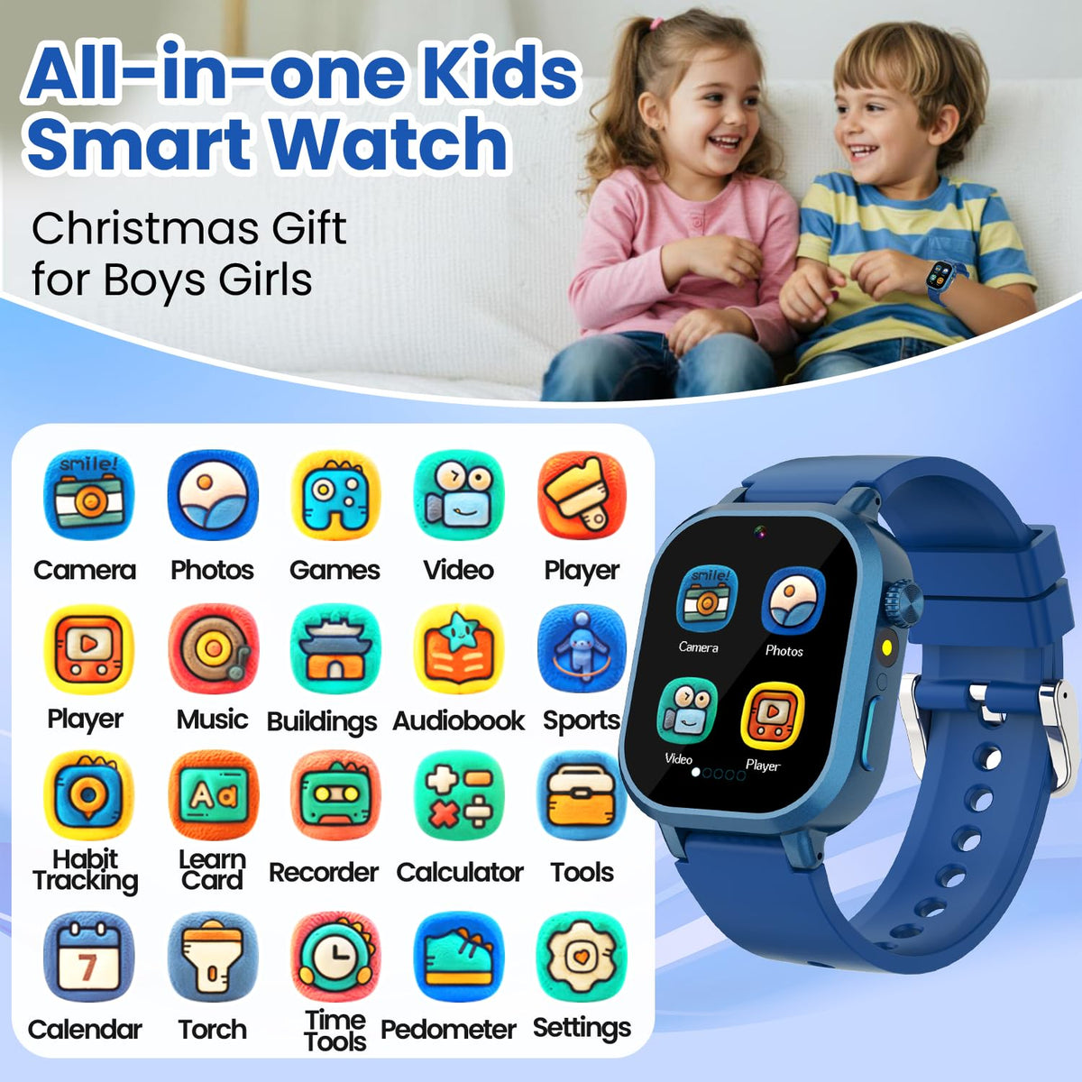 Melontti kids watch blue side strap demonstrates comfortable wear during sports and play