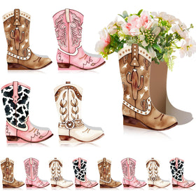 Memorywuu cowgirl boots centerpiece packaging shows four styles for Western events