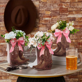 Memorywuu easy-assembly cowboy boot box with glue points for quick setup