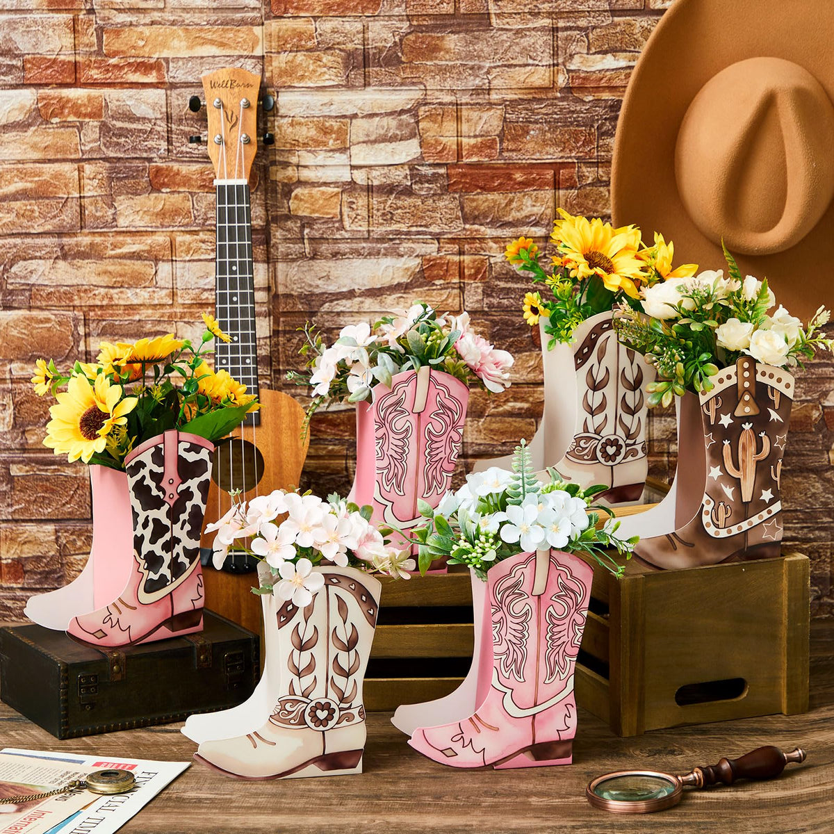 Memorywuu kraft-paper centerpieces are sturdy and reusable for events