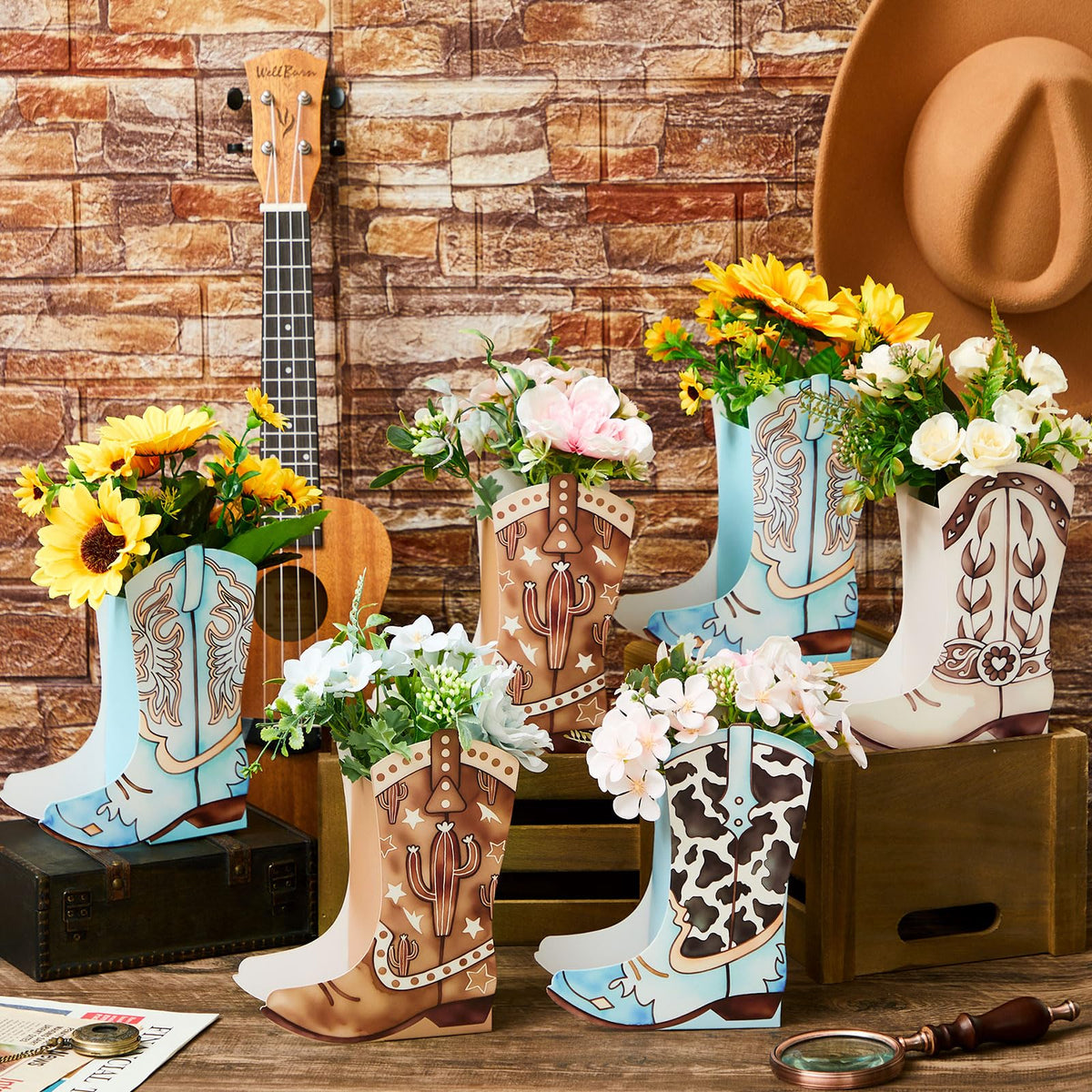 Memorywuu western boots box white closeup shows clean, versatile decor ideas for celebrations.