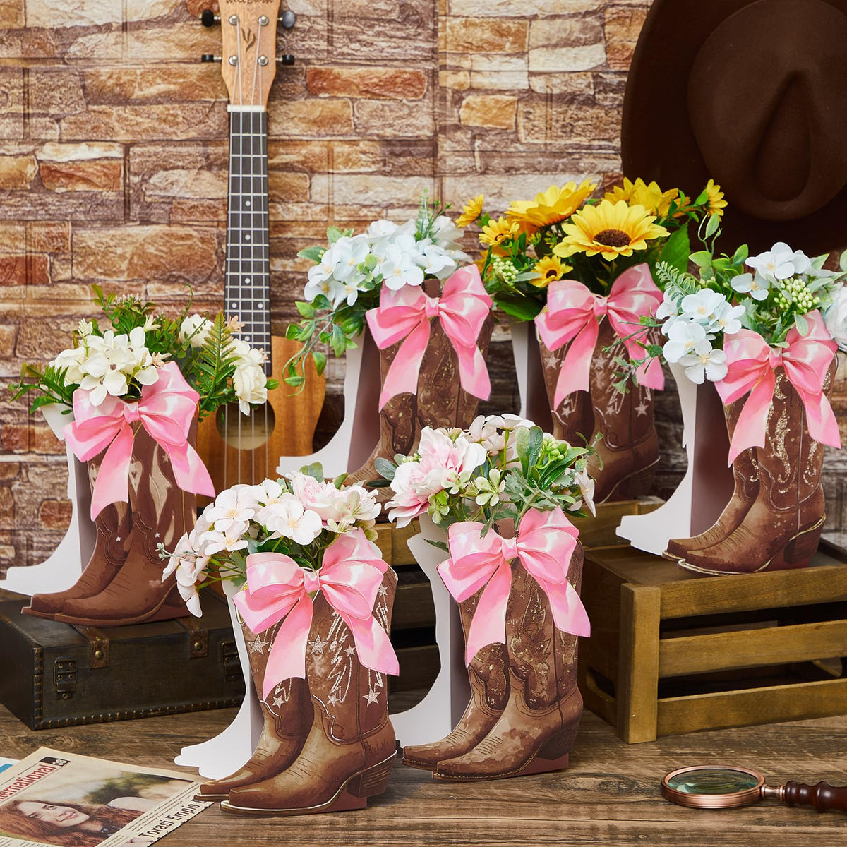 Memorywuu western party decor boot box illustrating versatile event use