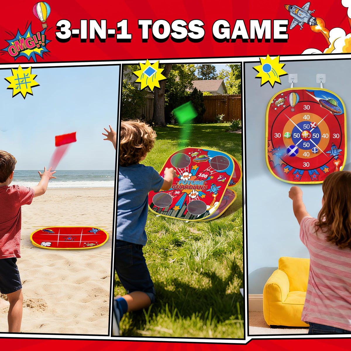 MENG YANG Spider Bean Bag Toss Ground Stakes keep play stable outdoors.