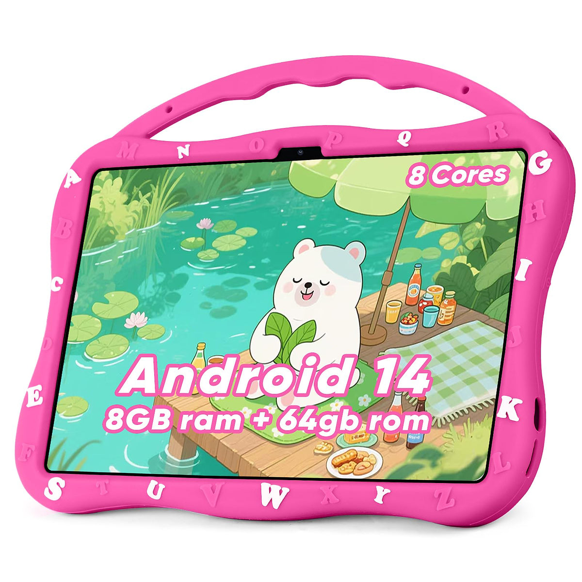 MengDash Kids Tablet front view with 10.1-inch display for learning and play