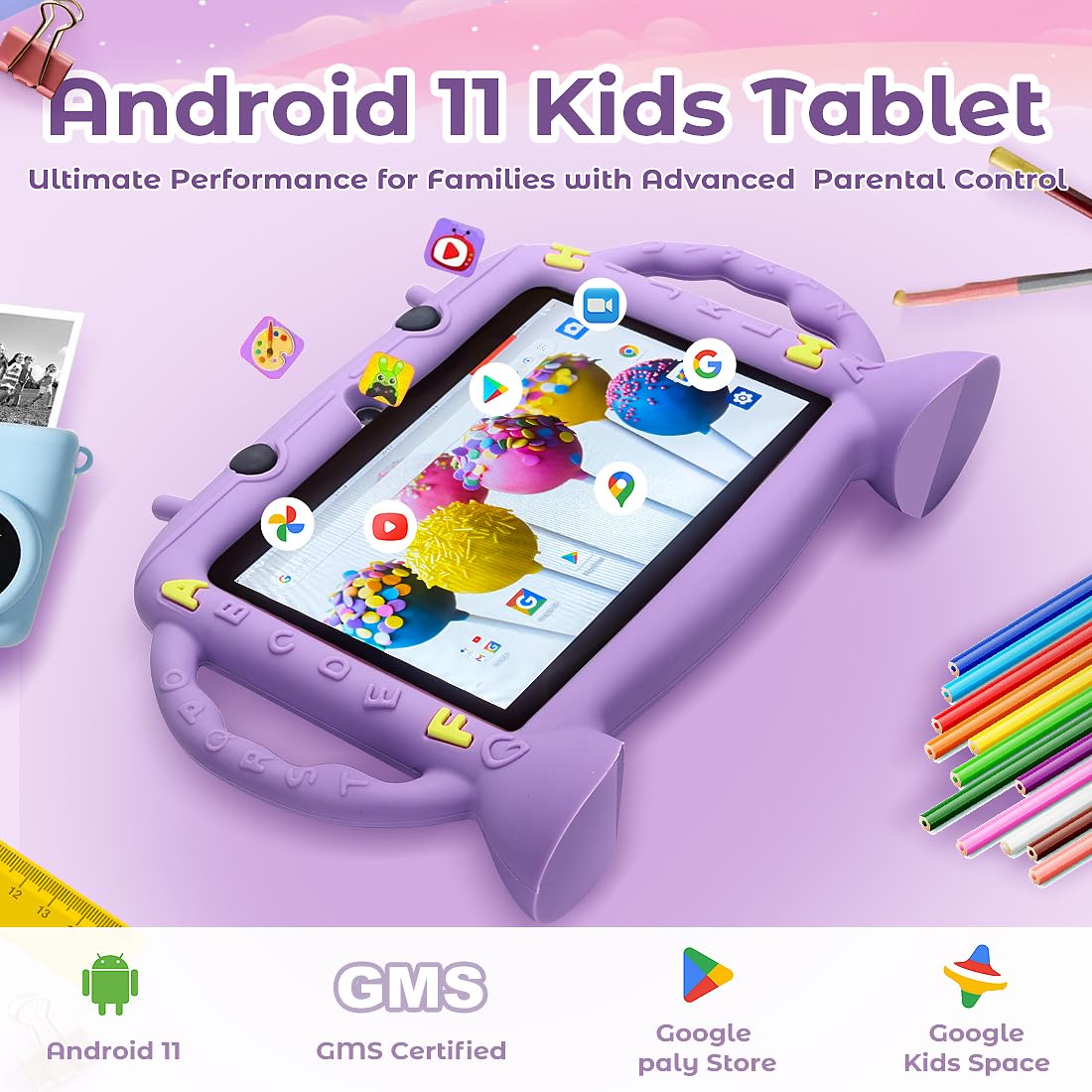 MengDash Kids Tablet protective case, close-up, keeps device safe during adventures