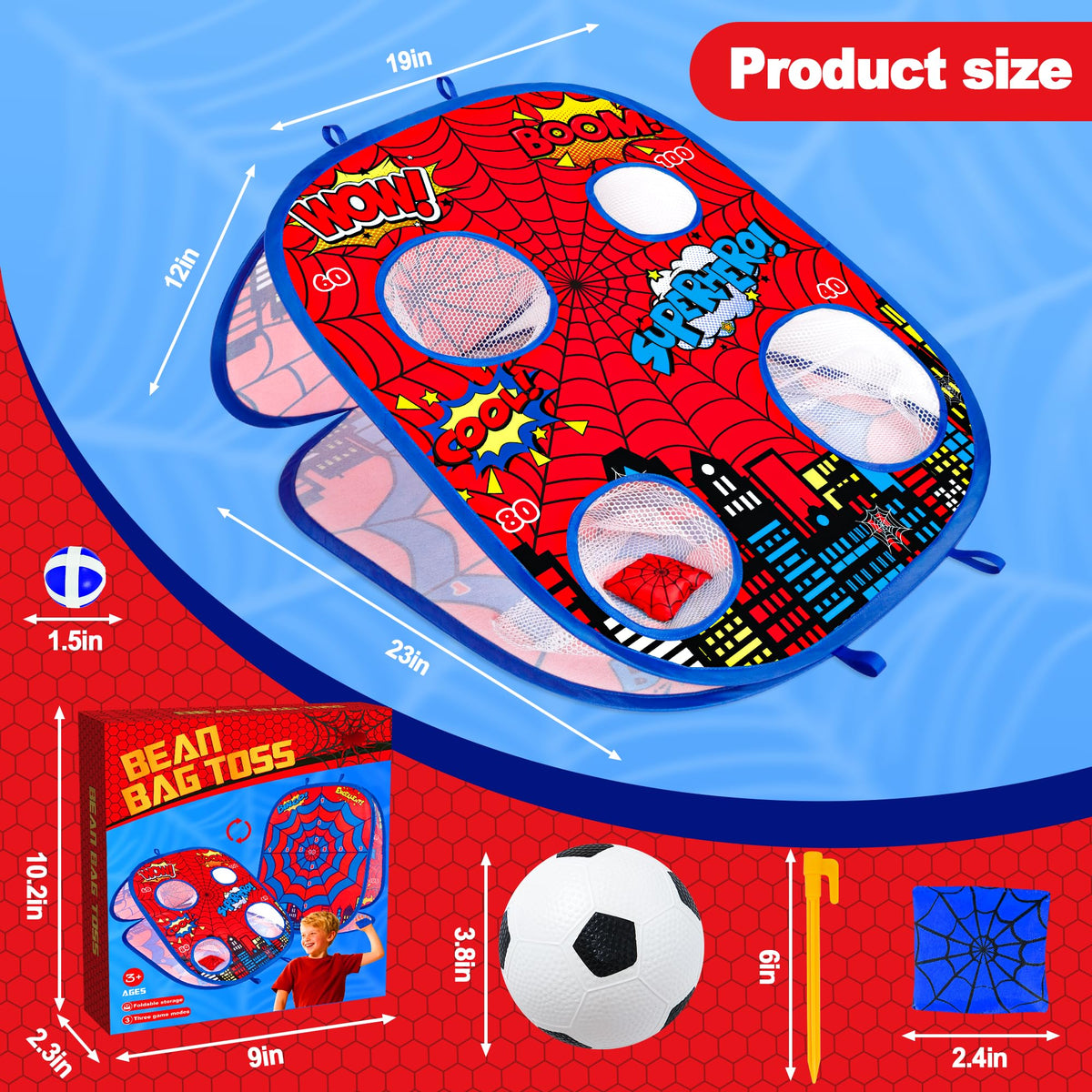Menglepig bean bag toss board reinforced edges resist wear during games.